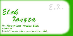 elek koszta business card